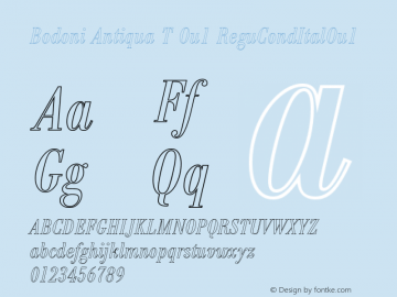 Bodoni Antiqua T Ou1 ReguCondItalOu1 Version 001.005 Font Sample