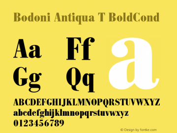 Bodoni Antiqua T BoldCond Version 001.005图片样张