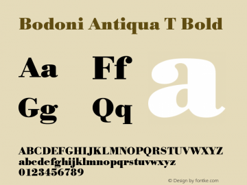 Bodoni Antiqua T Bold Version 001.005图片样张