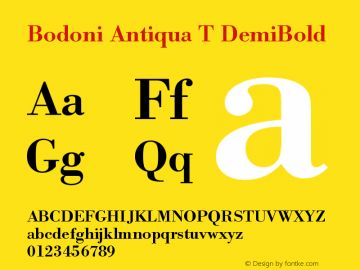 Bodoni Antiqua T DemiBold Version 001.005图片样张