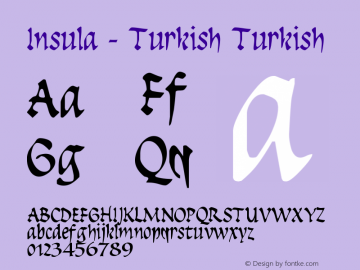 Insula - Turkish Turkish Version 001.001 Font Sample