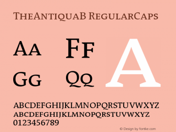 TheAntiquaB RegularCaps Version 001.000 Font Sample