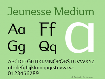 Jeunesse Medium Version 001.000 Font Sample