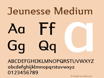 Jeunesse Medium Version 001.000 Font Sample