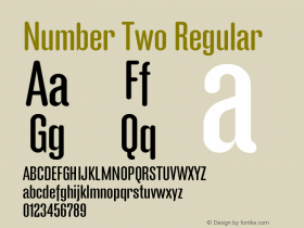 Number Two Regular Version 001.000 Font Sample