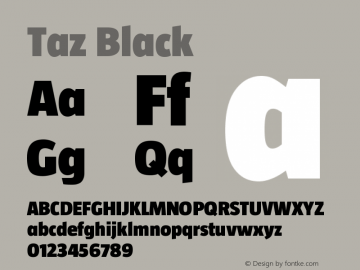 Taz Black Version 001.001 Font Sample