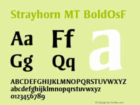 Strayhorn MT BoldOsF Version 001.002 Font Sample