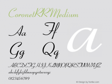 CoronetRR Medium Version 001.004 Font Sample