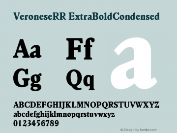 VeroneseRR ExtraBoldCondensed Version 001.004 Font Sample