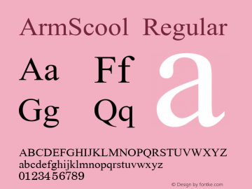 ArmScool Regular Unknown Font Sample