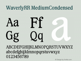 WaverlyRR MediumCondensed Version 001.004图片样张