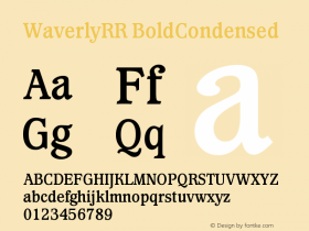 WaverlyRR BoldCondensed Version 001.004图片样张