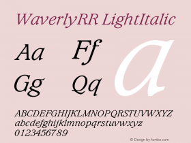 WaverlyRR LightItalic Version 001.004图片样张