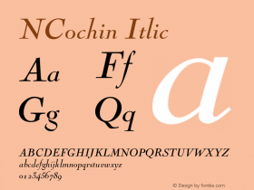 NCochin Itlic Version 4.0图片样张