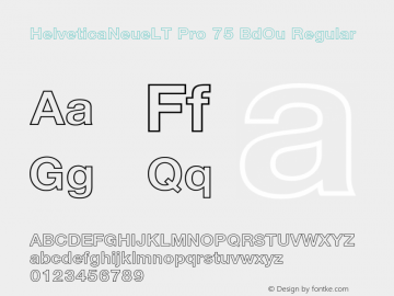 HelveticaNeueLT Pro 75 BdOu Regular Version 1.000;PS 001.000;Core 1.0.38 Font Sample