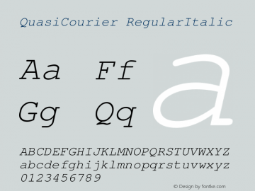 QuasiCourier RegularItalic Version 1.07图片样张