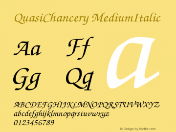QuasiChancery MediumItalic Version 1.07 Font Sample