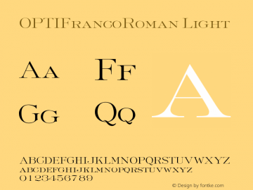 OPTIFrancoRoman Light Version 001.000图片样张