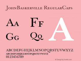 JohnBaskerville RegularCaps Version 001.000 Font Sample