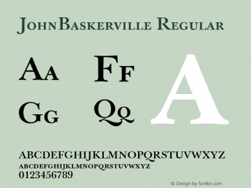 JohnBaskerville Regular 001.000图片样张