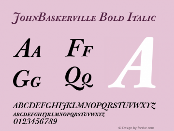 JohnBaskerville Bold Italic 001.000图片样张