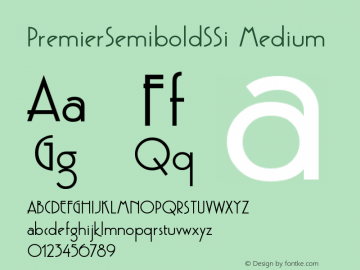 PremierSemiboldSSi Medium Version 001.000 Font Sample