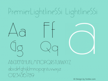PremierLightlineSSi LightlineSSi Version 001.000 Font Sample