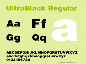 UltraBlack Regular Converted from F:\TTF\ULTRA___.TF1 by ALLTYPE图片样张