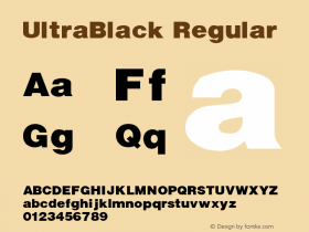 UltraBlack Regular Altsys Metamorphosis:5/4/93 Font Sample