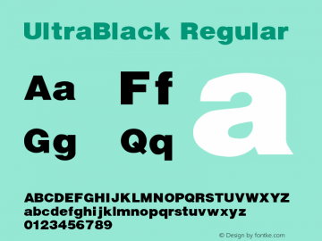 UltraBlack Regular Altsys Metamorphosis:5/4/93 Font Sample