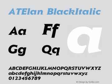 ATElan BlackItalic Version 1.0图片样张