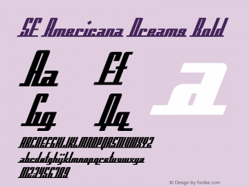 SF Americana Dreams Bold v1.1 - Freeware Font Sample