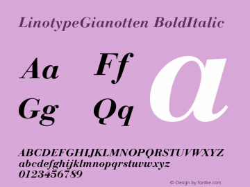 LinotypeGianotten BoldItalic Version 005.000图片样张