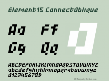 Element15 ConnectOblique Version 001.000 Font Sample