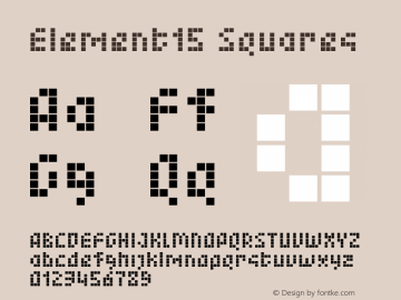 Element15 Squares Version 001.000 Font Sample