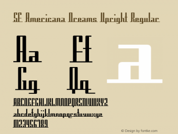 SF Americana Dreams Upright Regular v1.1 - Freeware Font Sample