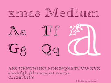 xmas Medium Version 001.000 Font Sample