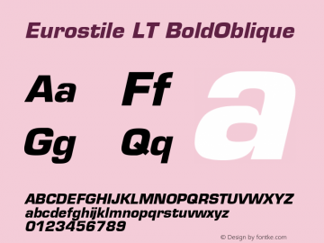 Eurostile LT BoldOblique Version 006.000图片样张