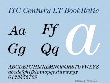 ITC Century LT BookItalic Version 006.000图片样张