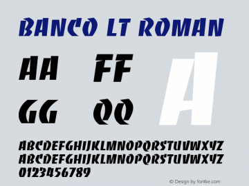 Banco LT Roman Version 006.000 Font Sample