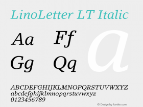 LinoLetter LT Italic Version 006.000图片样张