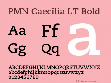 PMN Caecilia LT Bold Version 006.000图片样张