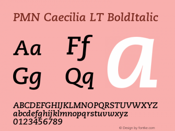 PMN Caecilia LT BoldItalic Version 006.000图片样张