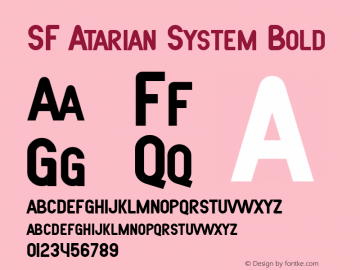 SF Atarian System Bold Version 1.1 Font Sample