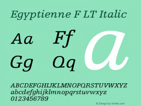 Egyptienne F LT Italic Version 006.000图片样张