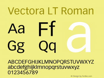 Vectora LT Roman Version 006.000 Font Sample