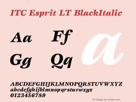 ITC Esprit LT BlackItalic Version 006.000 Font Sample