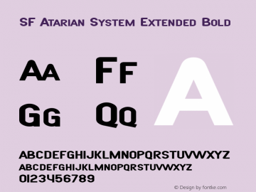 SF Atarian System Extended Bold ver 1.0; 1999. Freeware. Font Sample