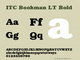 ITC Bookman LT Bold Version 006.000 Font Sample