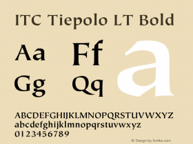 ITC Tiepolo LT Bold Version 006.000 Font Sample